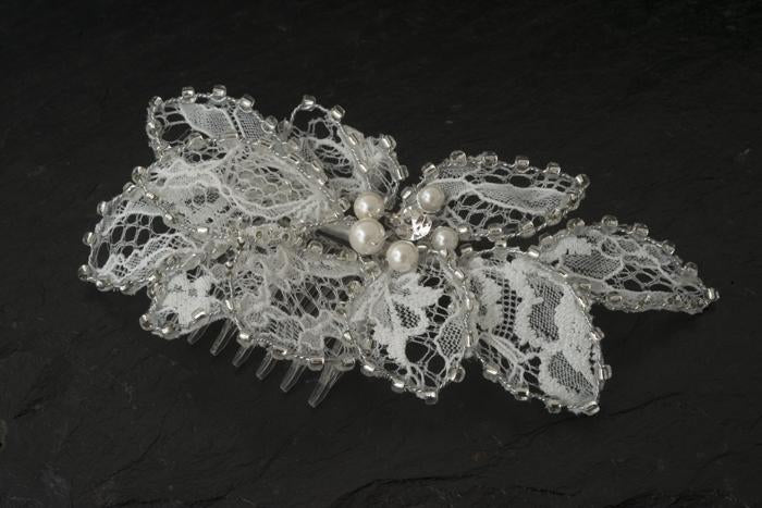 Lace and Crystal Hair Comb