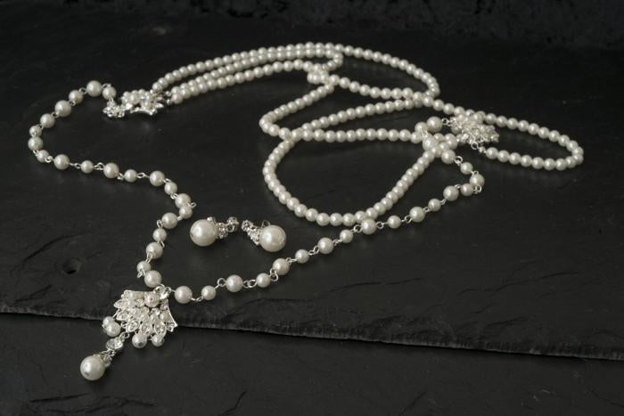 Pearl Earring and Necklace Set