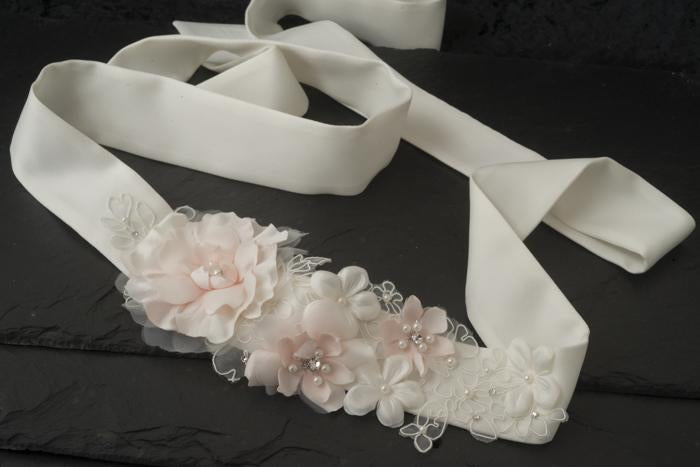 White and Pink Flower Belt